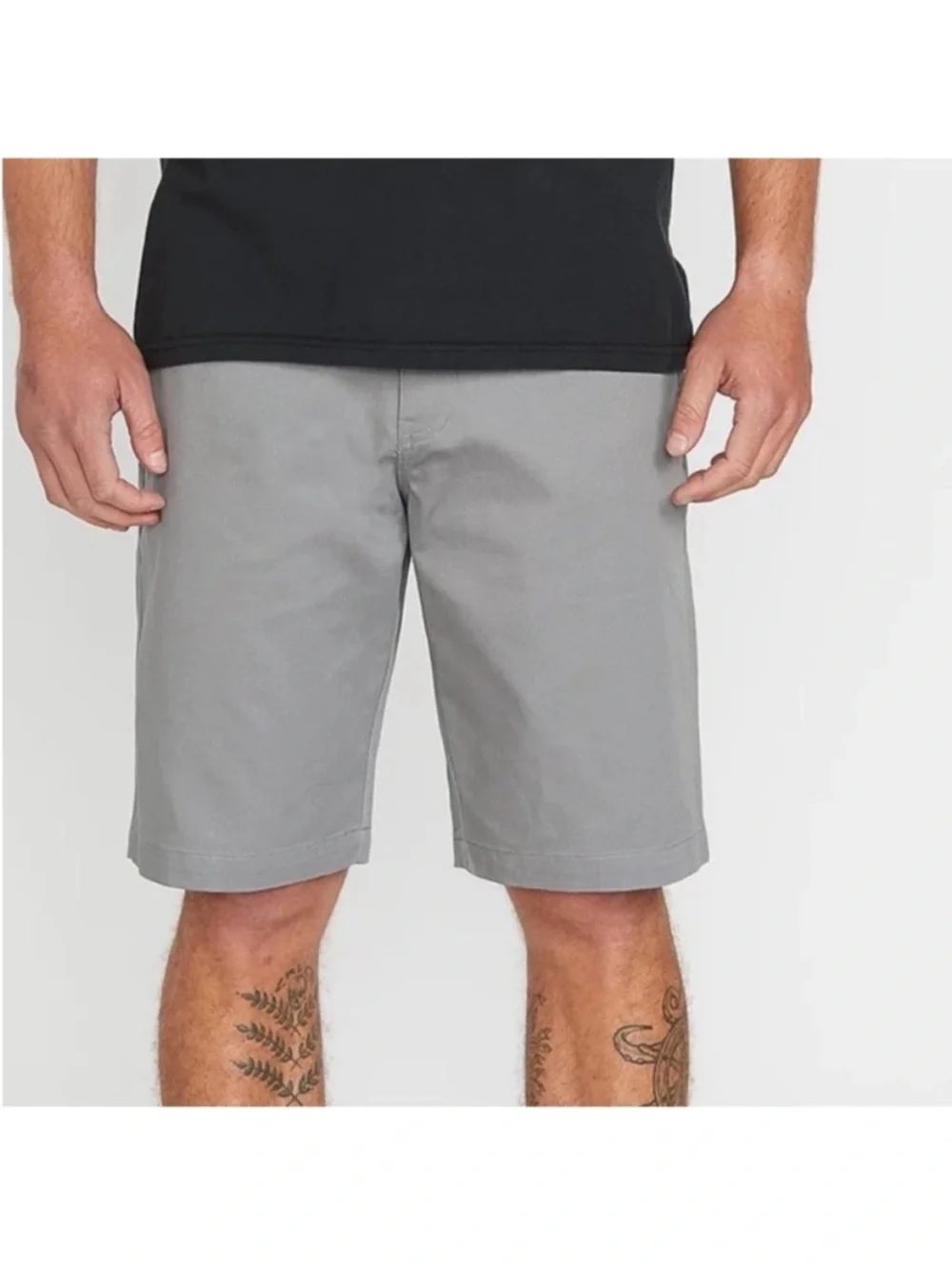 Volcom 40 Shorts VMonty Chino Stretch in Moonbeam Gray 22” pockets NWT